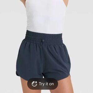 NWT All in Motion Women's Navy Blue drawstring Shorts size S. Lined